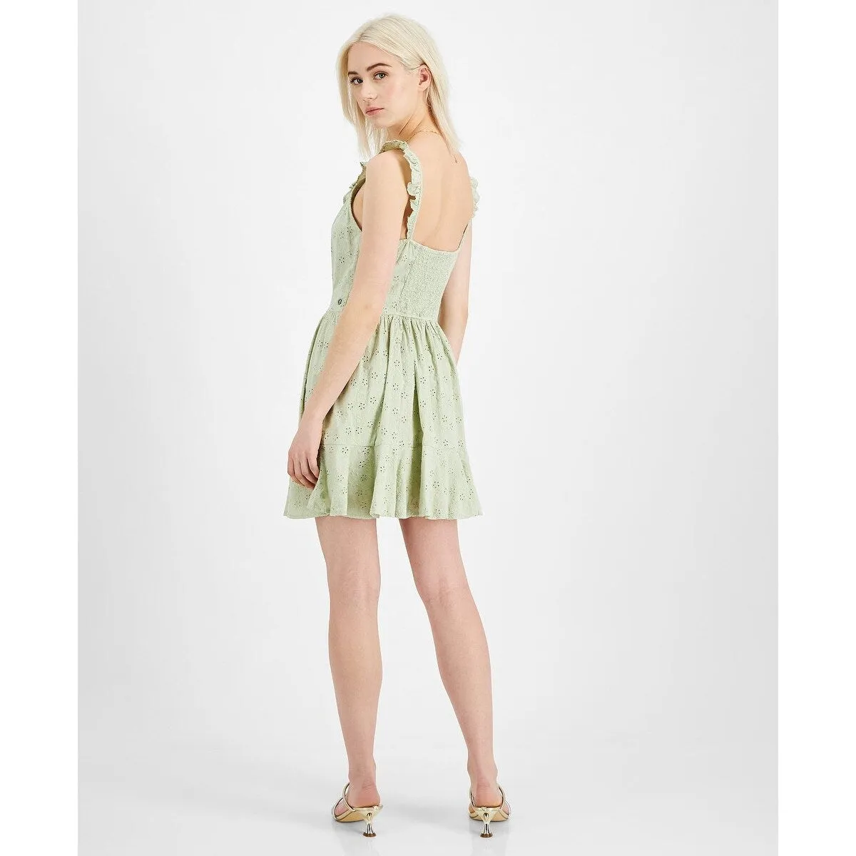 GUESS Women's Sharon Eyelet Mini Dress Green Size Medium sold by Zulily product image thumbnail 2