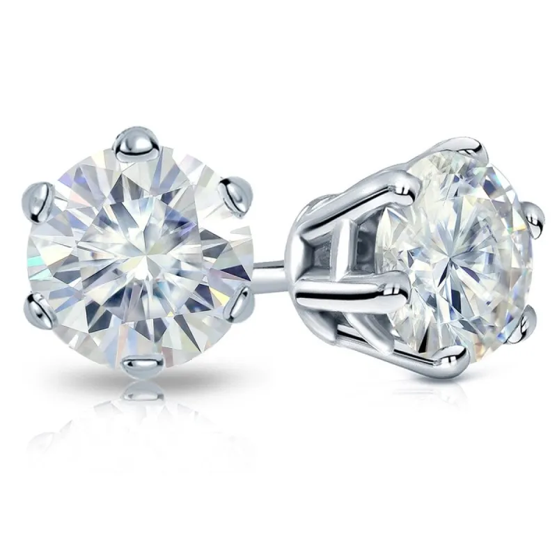 Auriya 6ctw Round Moissanite Stud Earrings 18k Gold sold by Zulily