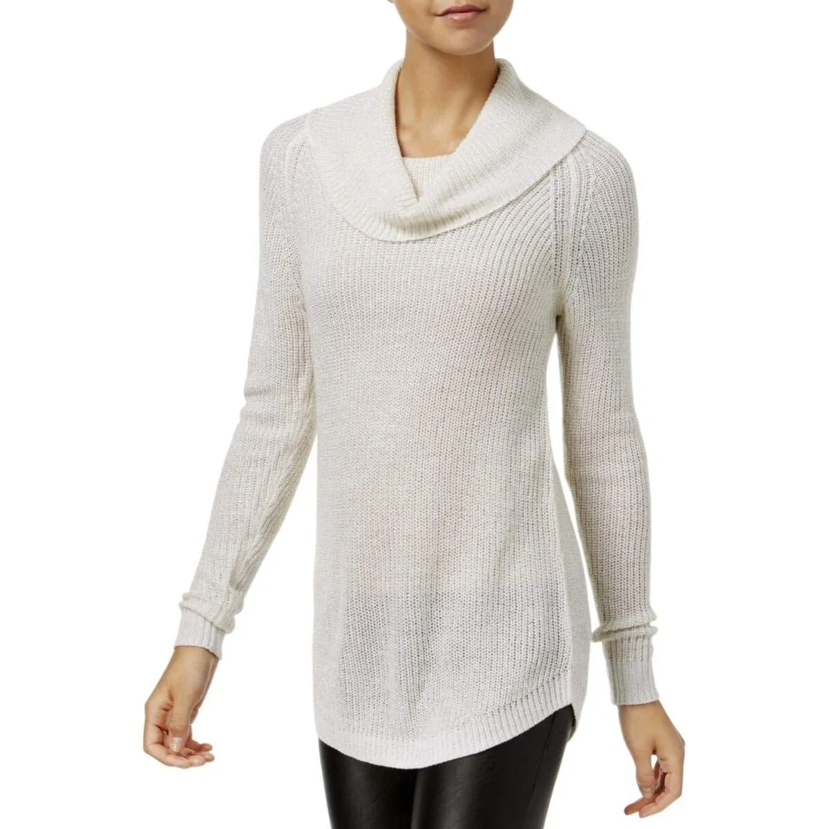 BCX Women's Textured Cowlneck Twist-Front Sweater White Size Large sold by Zulily