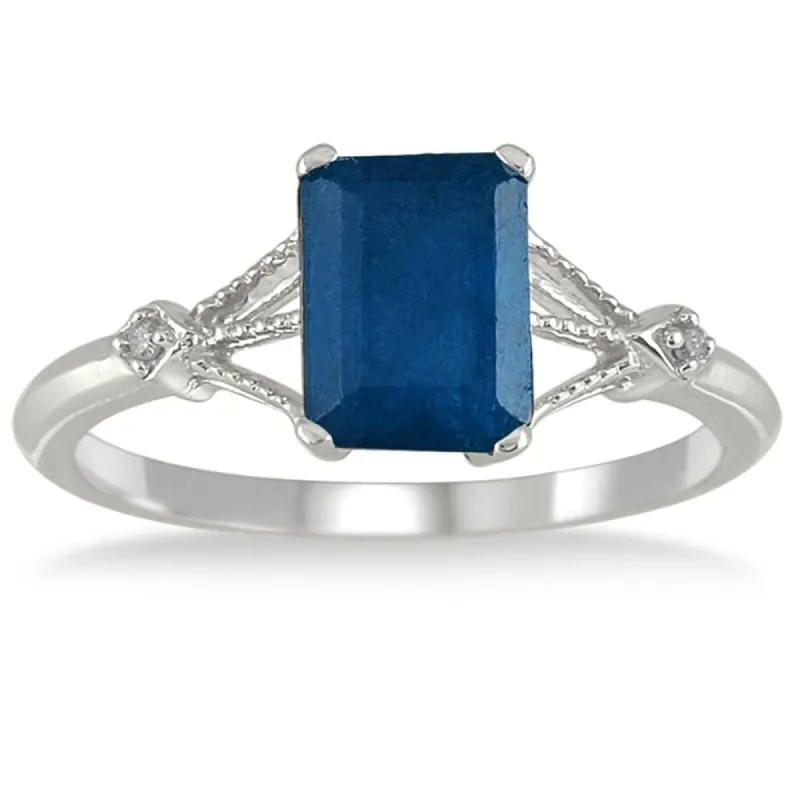 1.60 Carat Sapphire and Diamond Ring in 10K White Gold sold by Zulily