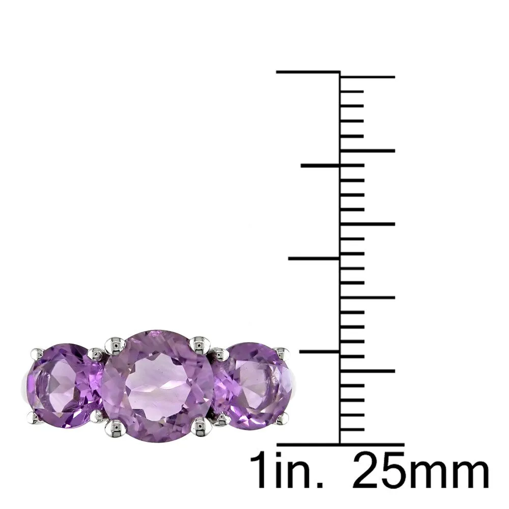 Miadora Sterling Silver 3 1/4ct TGW Amethyst 3-stone Ring sold by Zulily product image thumbnail 3
