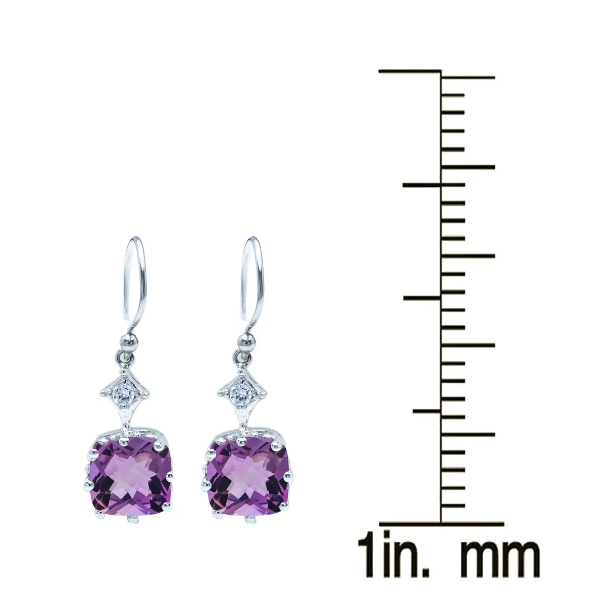 Sterling Silver with Natural Amethyst and White Topaz Dangling Earring sold by Zulily product image thumbnail 2