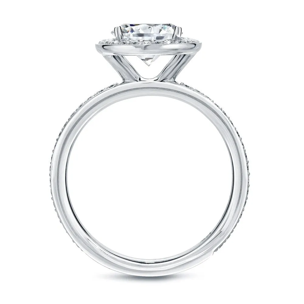 Auriya Round 2ct Moissanite and 2/5cttw Halo Diamond Engagement Ring 14K Gold sold by Zulily product image thumbnail 5