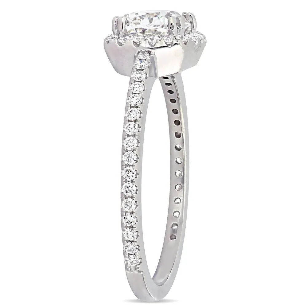 Miadora 14k White Gold 1 1/3ct TDW Certified Diamond Halo Engagement Ring (GIA) sold by Zulily product image thumbnail 2