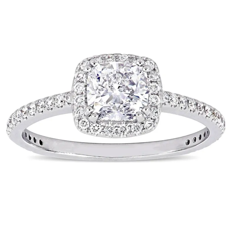 Miadora 14k White Gold 1 1/3ct TDW Certified Diamond Halo Engagement Ring (GIA) sold by Zulily