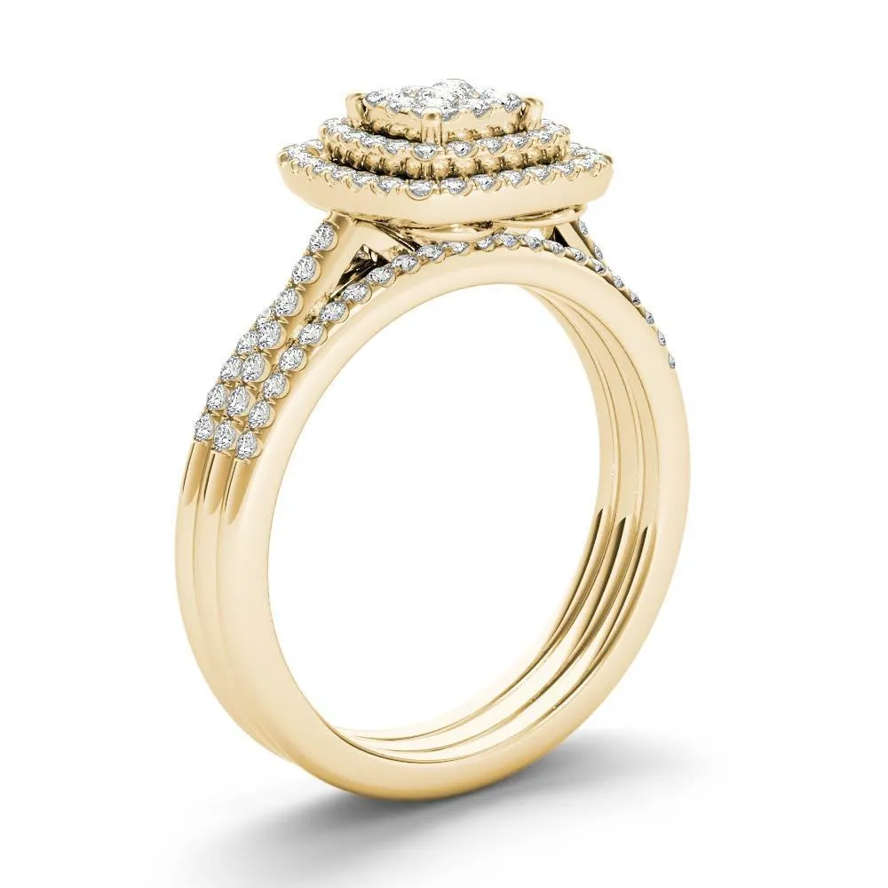 De Couer 1 1/2ct TDW Cluster Halo Bridal Set sold by Zulily product image thumbnail 2