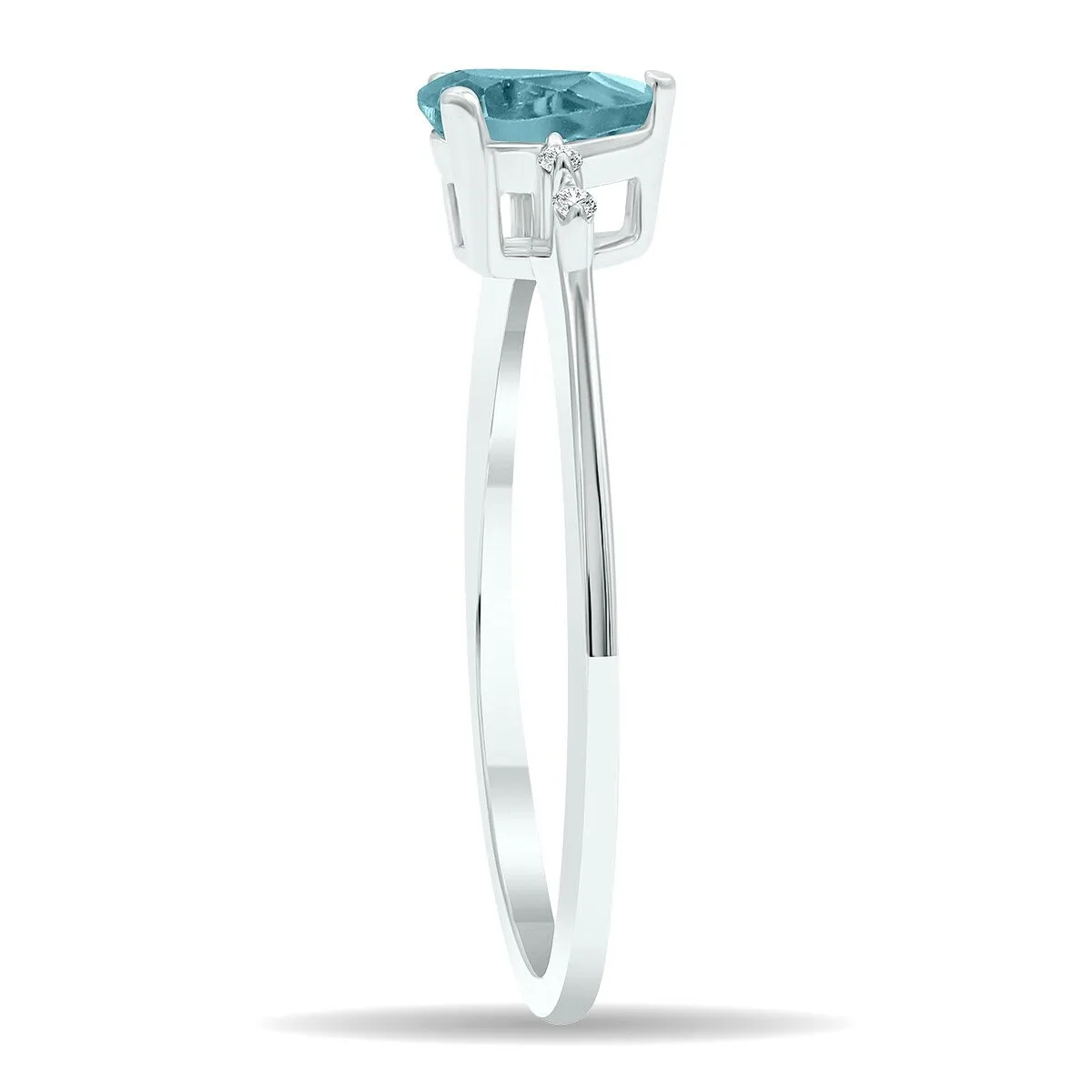 Women's Aquamarine and Diamond Sparkle Ring in 10K White Gold sold by Zulily product image thumbnail 3