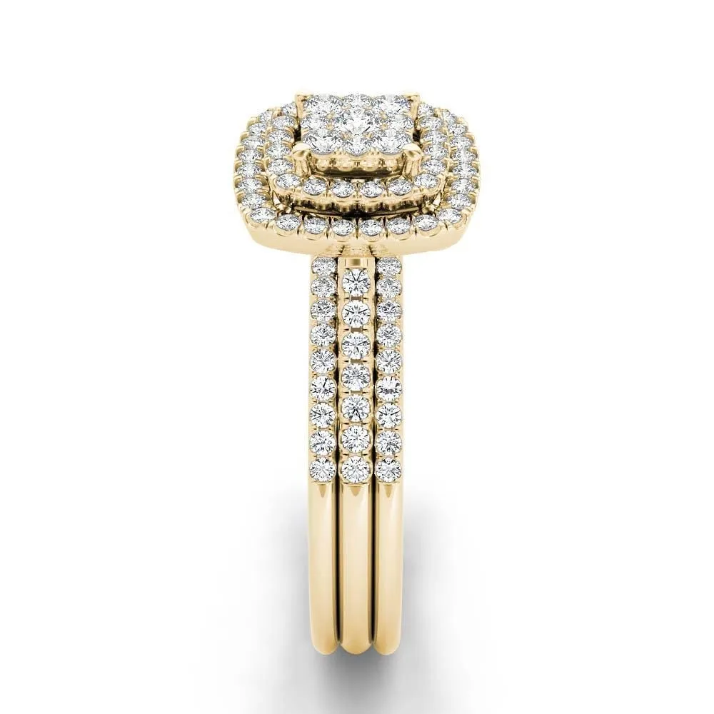 De Couer 1 1/2ct TDW Cluster Halo Bridal Set sold by Zulily product image thumbnail 3