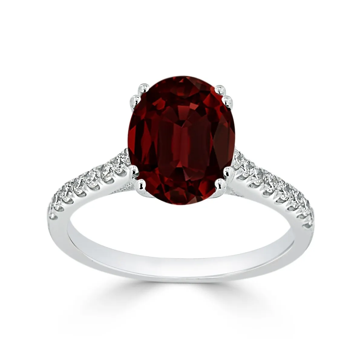 Auriya 2 3/4ct Fancy Oval Garnet and Diamond Engagement Ring 1/4ctw 14k Gold sold by Zulily product image thumbnail 3