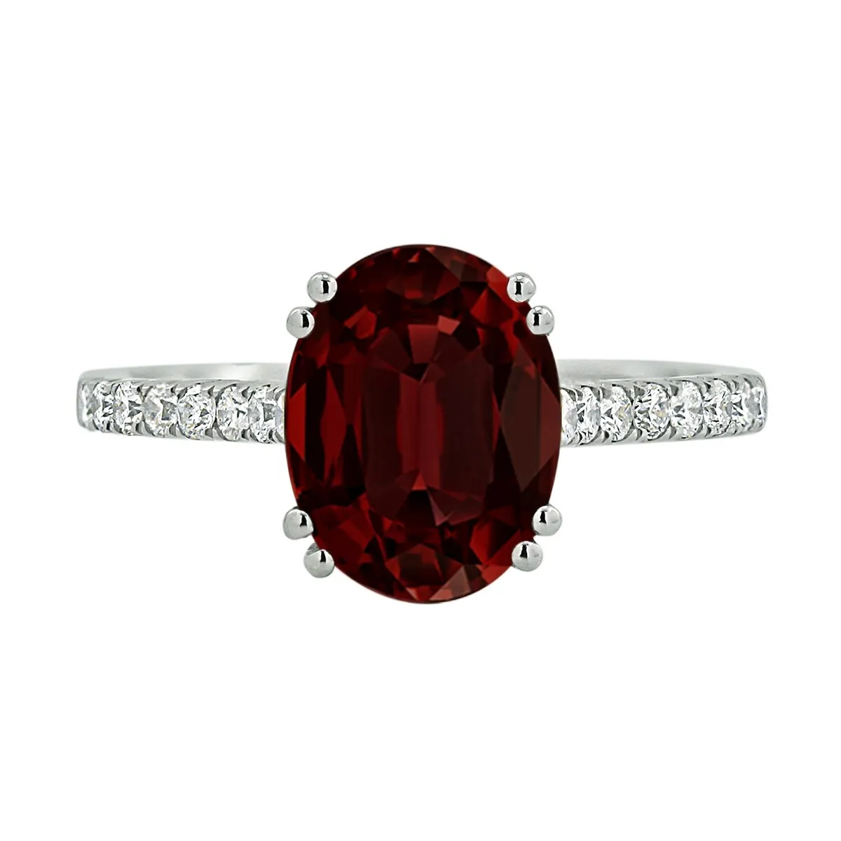 Auriya 2 3/4ct Fancy Oval Garnet and Diamond Engagement Ring 1/4ctw 14k Gold sold by Zulily product image thumbnail 2