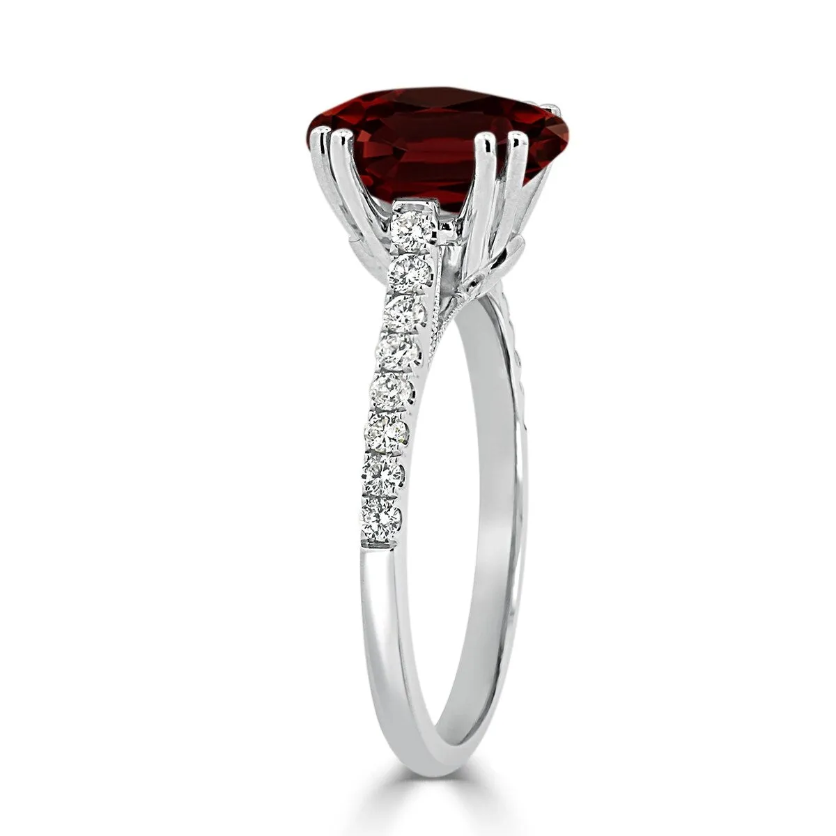 Auriya 2 3/4ct Fancy Oval Garnet and Diamond Engagement Ring 1/4ctw 14k Gold sold by Zulily product image thumbnail 4