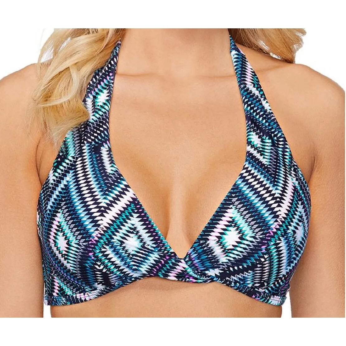 Island Escape Women's Sunshine Halter Bikini Top Swimsuit Blue sold by Zulily product image thumbnail 3