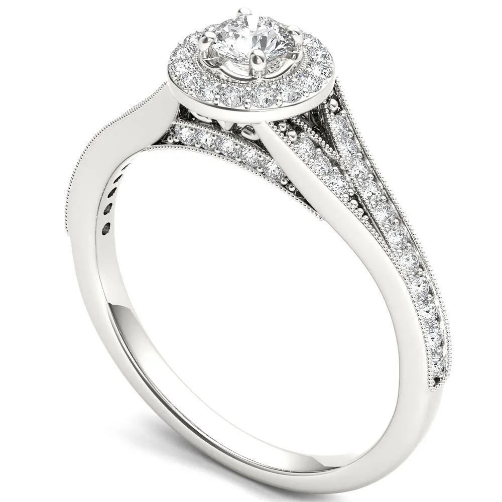De Couer 14k White Gold 5/8ct TDW Diamond Halo Engagement Ring sold by Zulily product image thumbnail 2