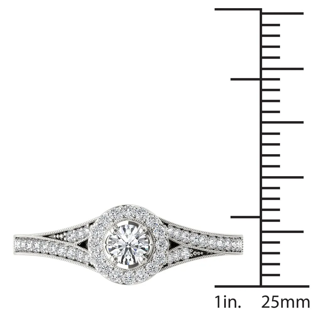 De Couer 14k White Gold 5/8ct TDW Diamond Halo Engagement Ring sold by Zulily product image thumbnail 4
