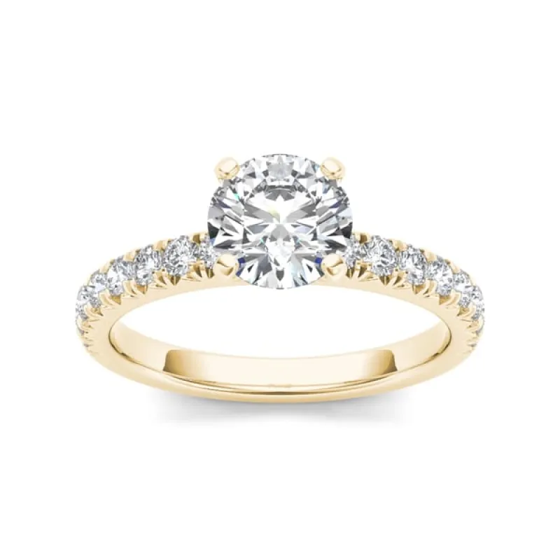 De Couer 14k Yellow Gold 1 1/2ct TDW Diamond Classic Engagement Ring sold by Zulily