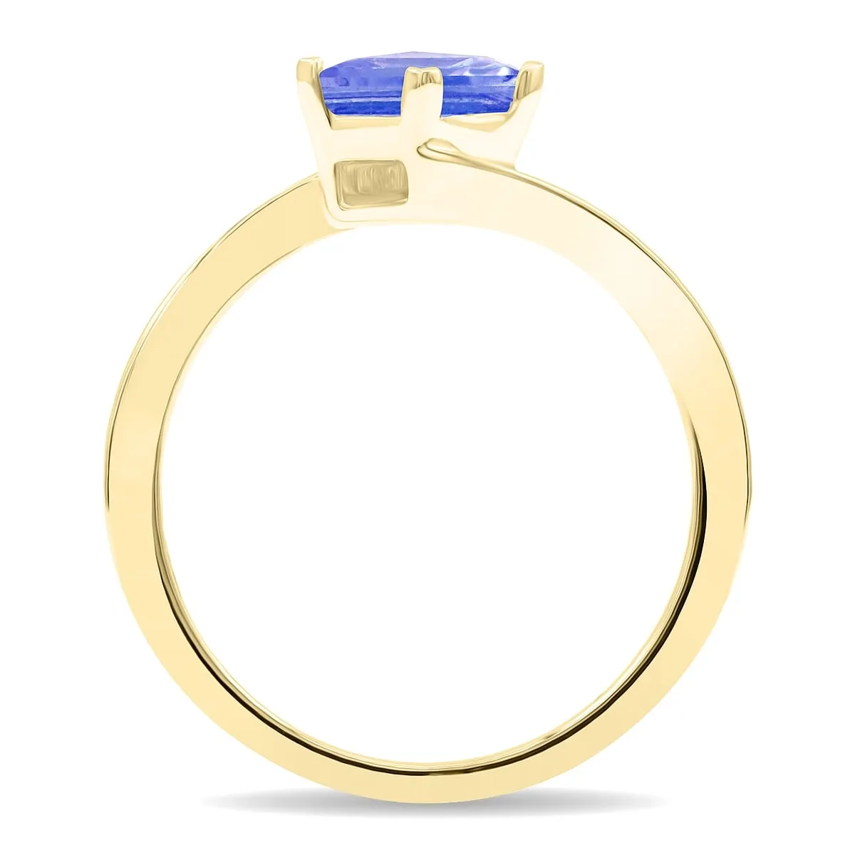 Women's Solitaire Square Shaped Tanzanite Wave Ring in 10K Yellow Gold sold by Zulily product image thumbnail 2