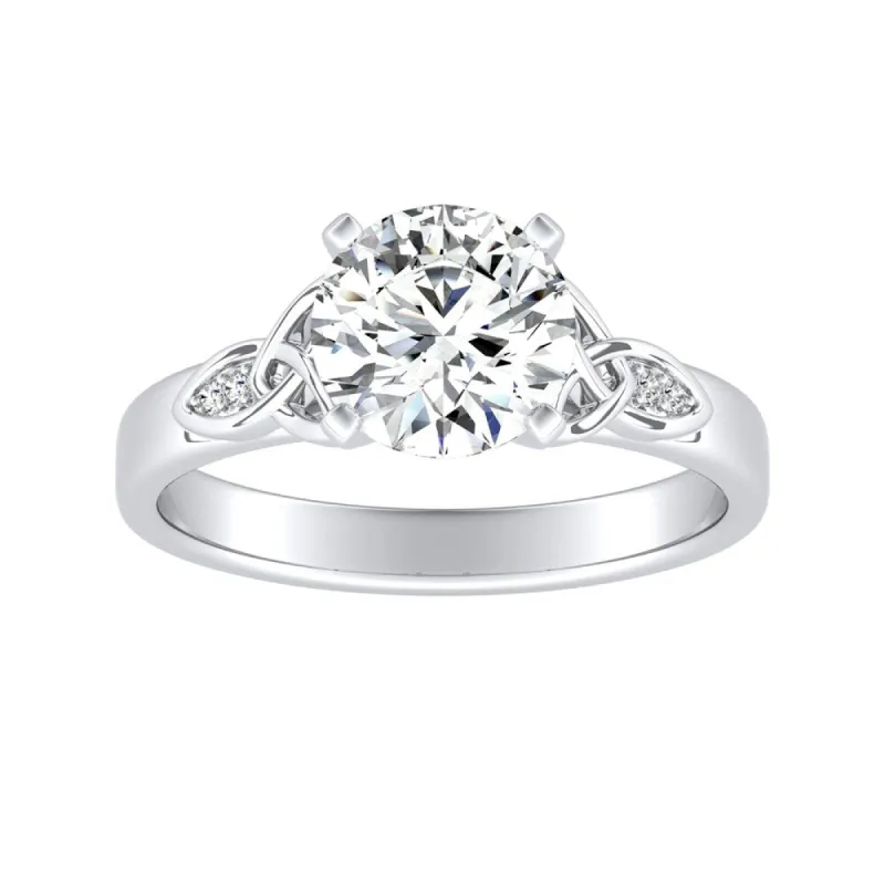 Auriya 14k Gold Modern 1 1/2ct Round Moissanite Engagement Ring sold by Zulily