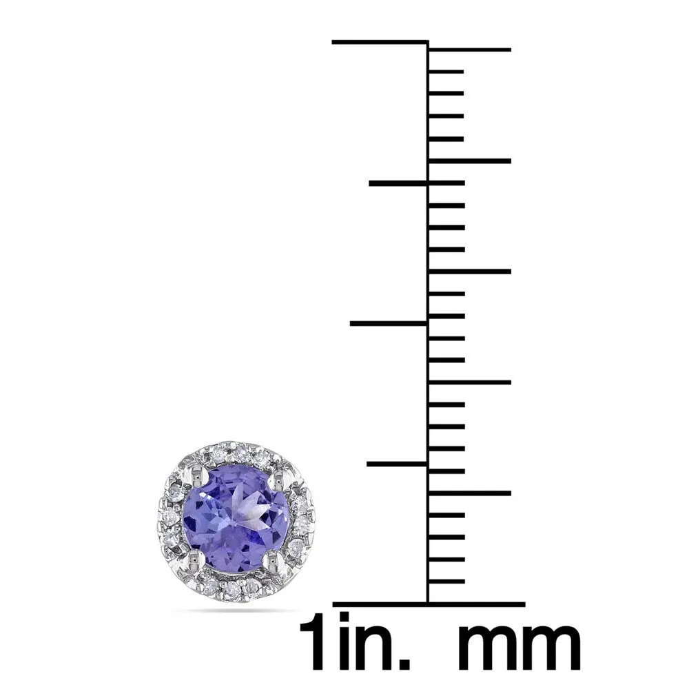Miadora 10k White Gold Tanzanite and Diamond Accent Round Stud Earrings sold by Zulily product image thumbnail 3