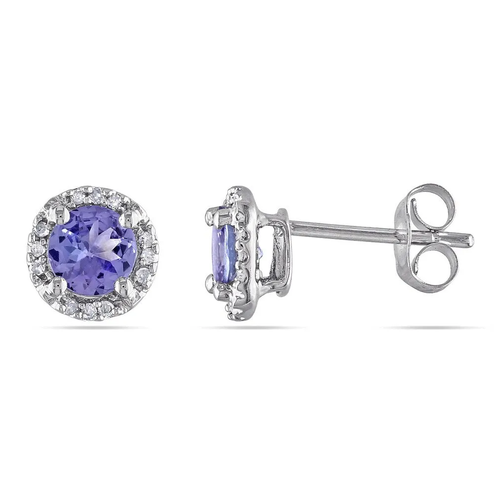 Miadora 10k White Gold Tanzanite and Diamond Accent Round Stud Earrings sold by Zulily