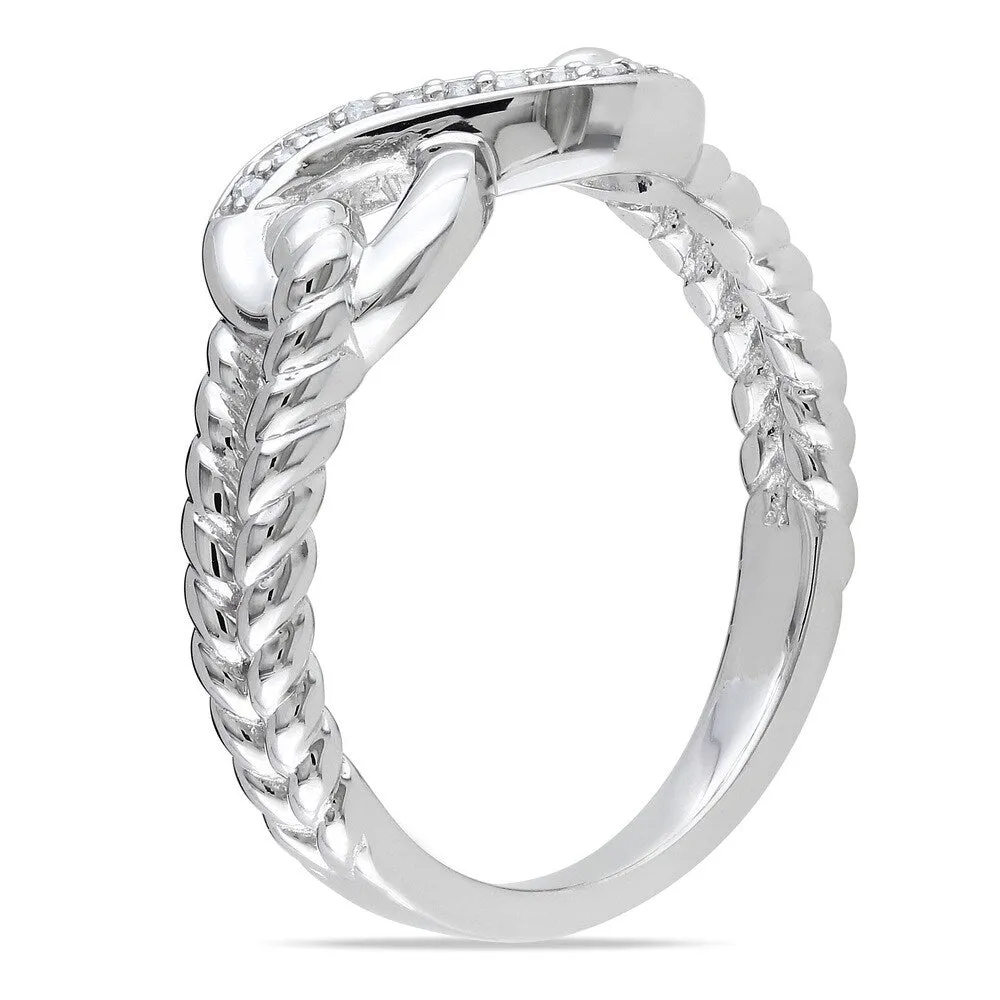 Miadora Sterling Silver Diamond Infinity Link Split Shank Ring sold by Zulily product image thumbnail 2