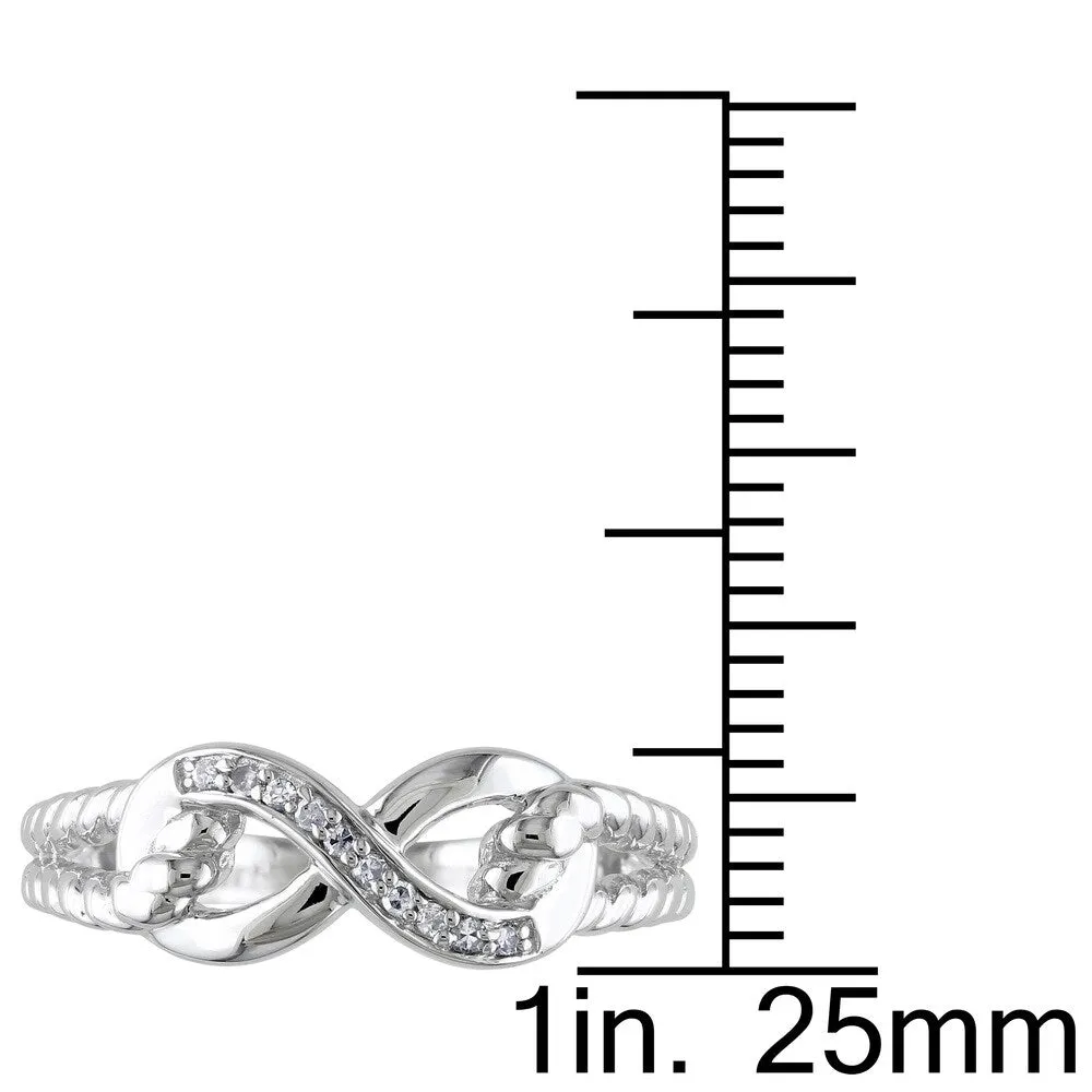Miadora Sterling Silver Diamond Infinity Link Split Shank Ring sold by Zulily product image thumbnail 3
