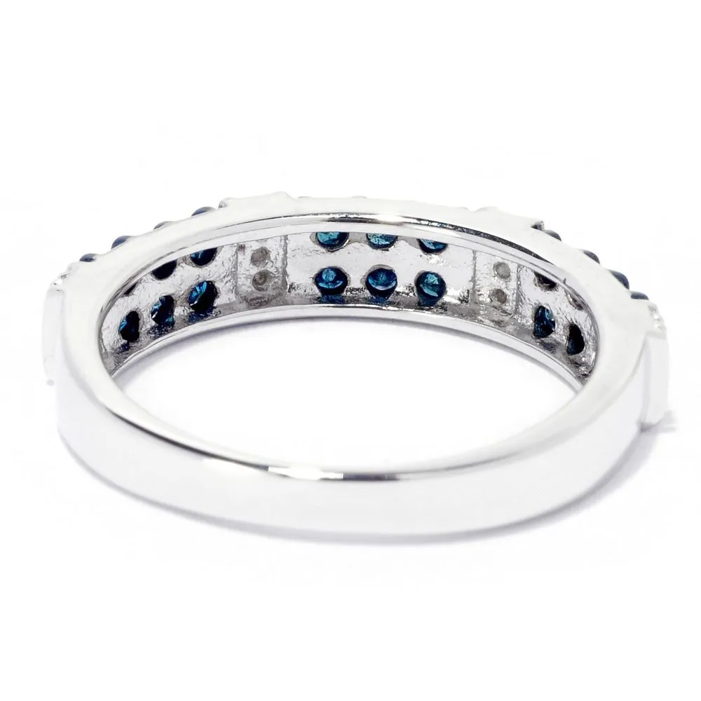 Sterling Silver 0.42ctw Blue & White Diamond Station Band Ring sold by Zulily product image thumbnail 2