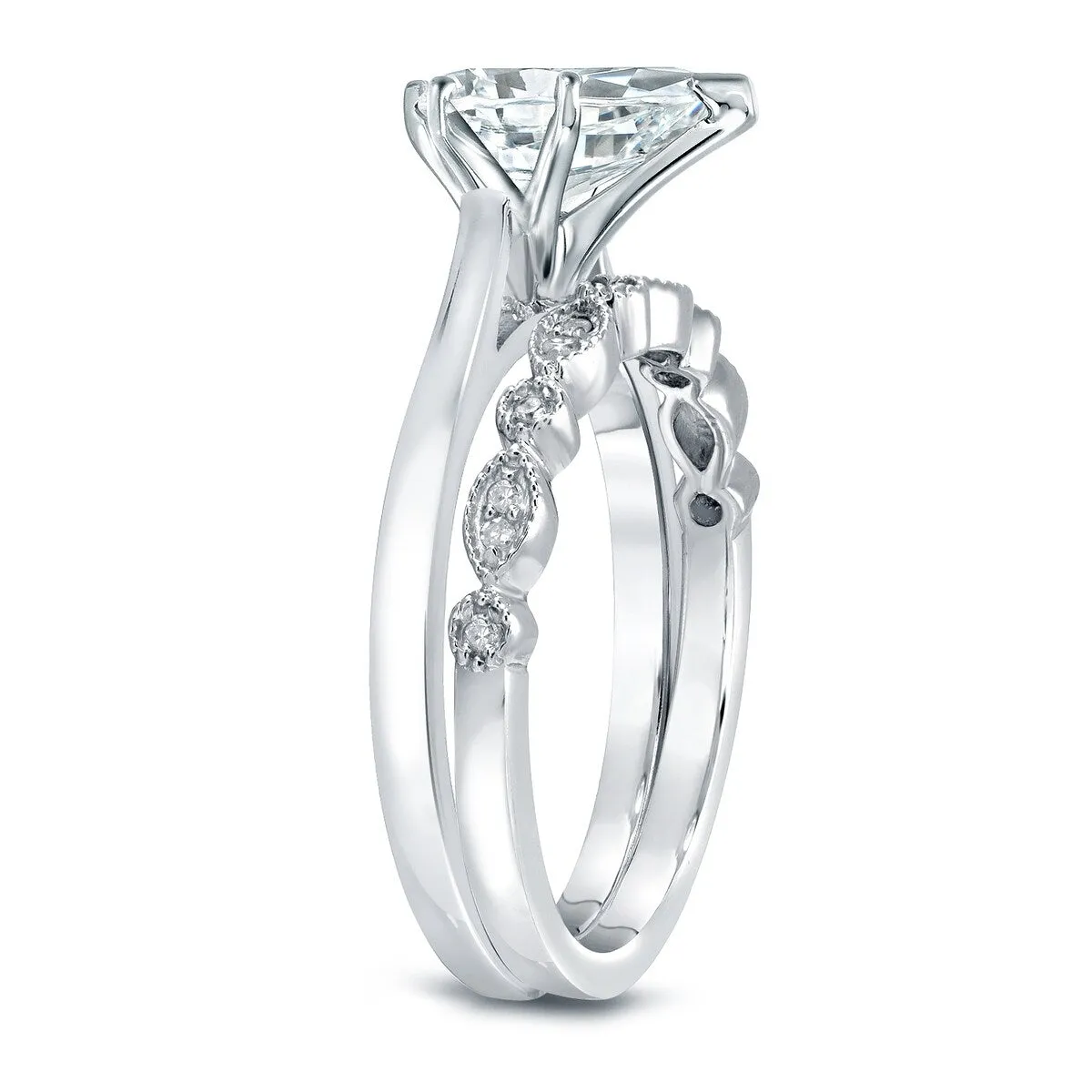 Auriya 14k Gold 1 1/6ctw Vintage Pear Shape Solitaire Diamond Engagement Ring Set sold by Zulily product image thumbnail 4
