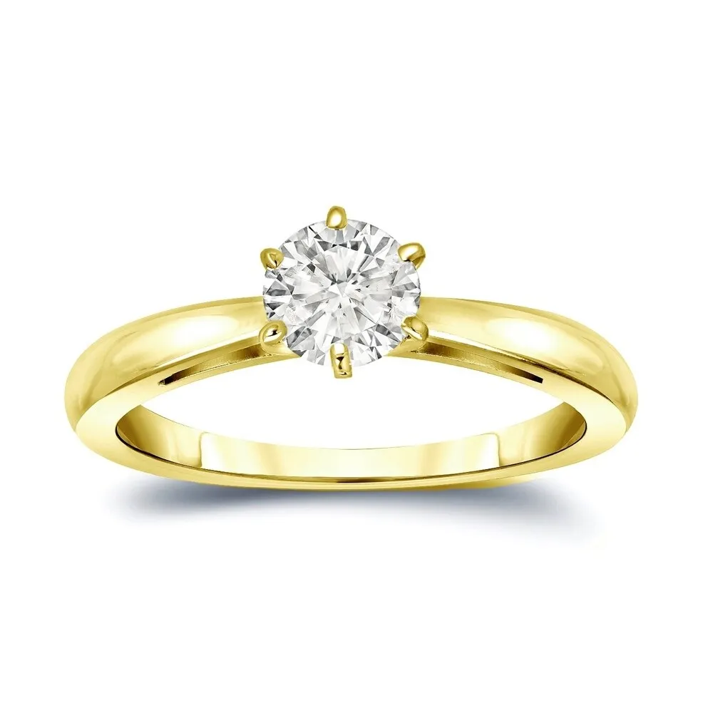 Auriya 14k Gold 1/4 carat TW 6-Prong Round Solitaire Diamond Engagement Ring sold by Zulily product image thumbnail 5