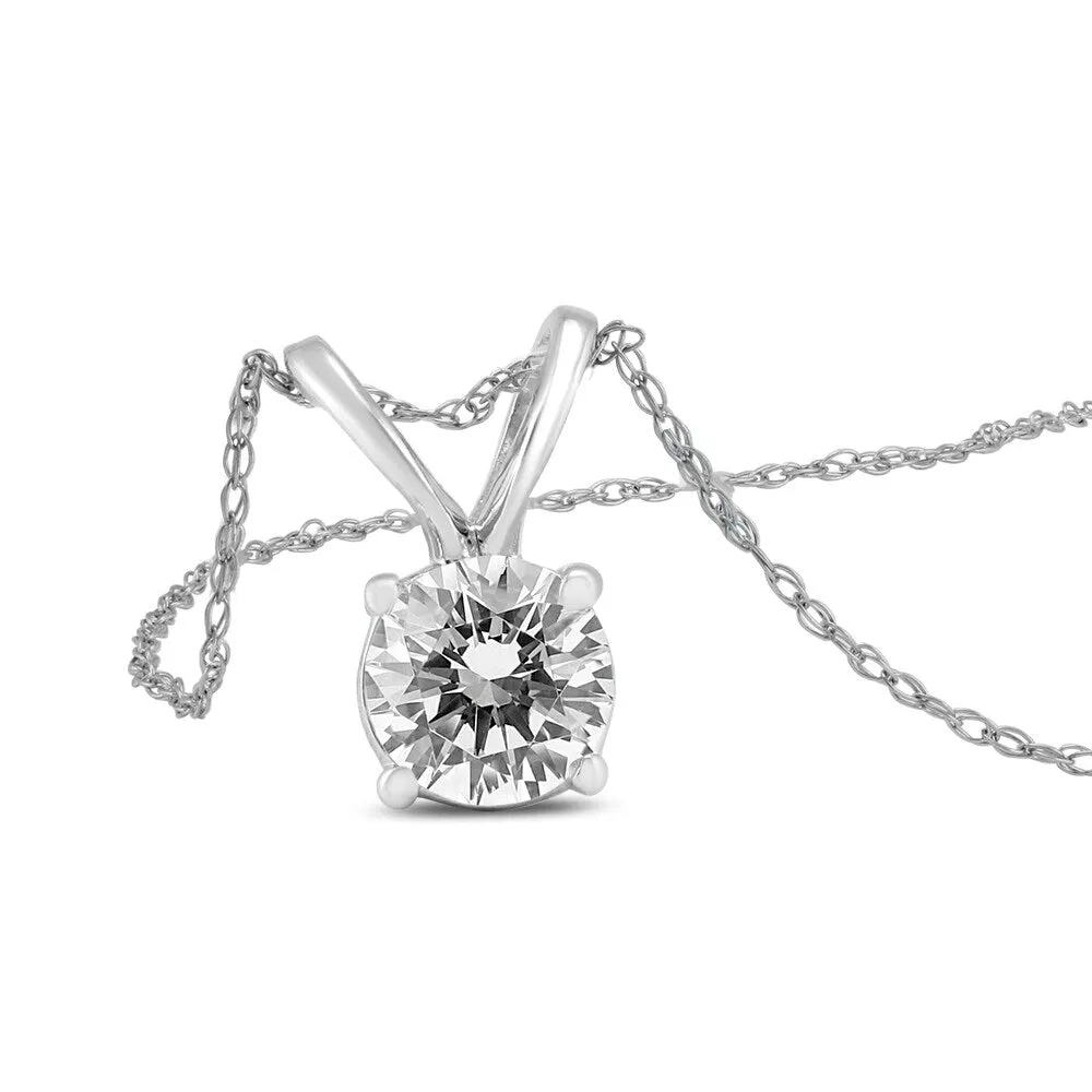 3/4 Carat AGS Certified Round Diamond Solitaire Pendant in 14K White Gold (I-J Color, SI1-SI2 Clarity) sold by Zulily product image thumbnail 2