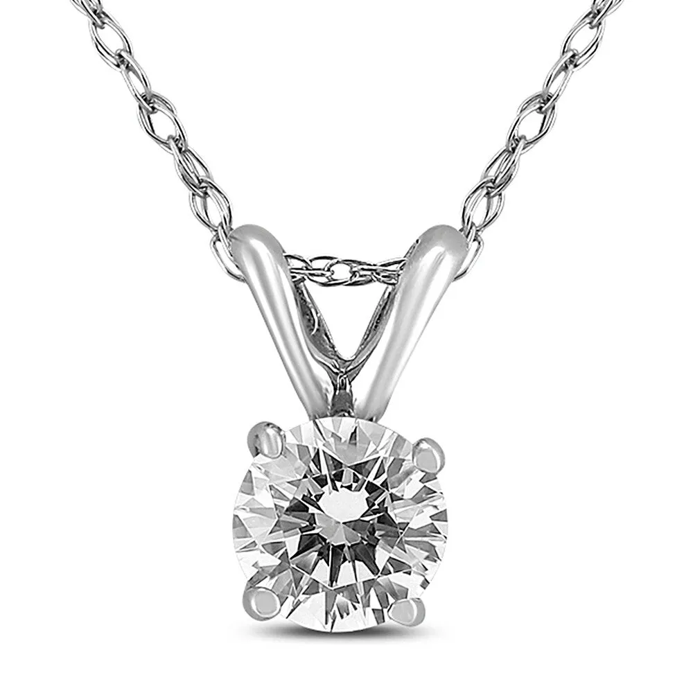 3/4 Carat AGS Certified Round Diamond Solitaire Pendant in 14K White Gold (I-J Color, SI1-SI2 Clarity) sold by Zulily