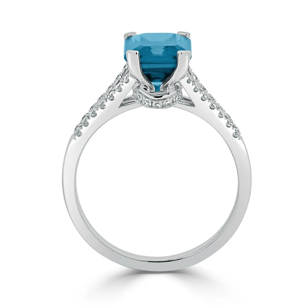 Auriya 2 1/8ct Fancy Emerald-cut Sky Blue Topaz and Diamond Engagement Ring 1/4ctw 14k Gold sold by Zulily product image thumbnail 5
