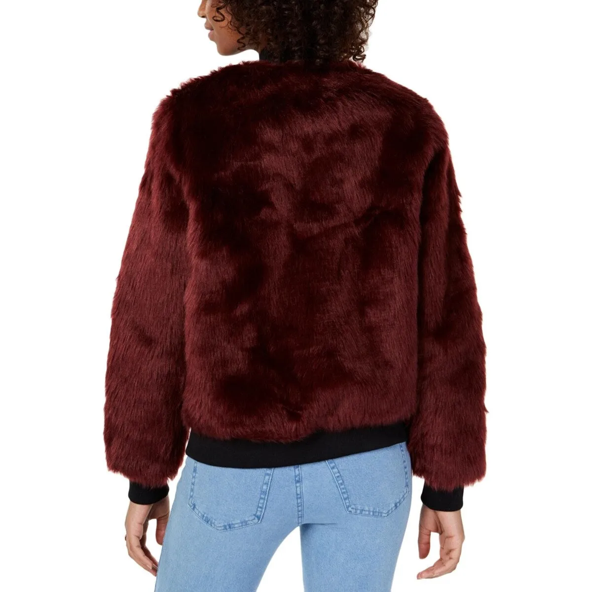 Say What? Juniors' Faux-Faux Jacket Red Size Extra Large sold by Zulily product image thumbnail 2