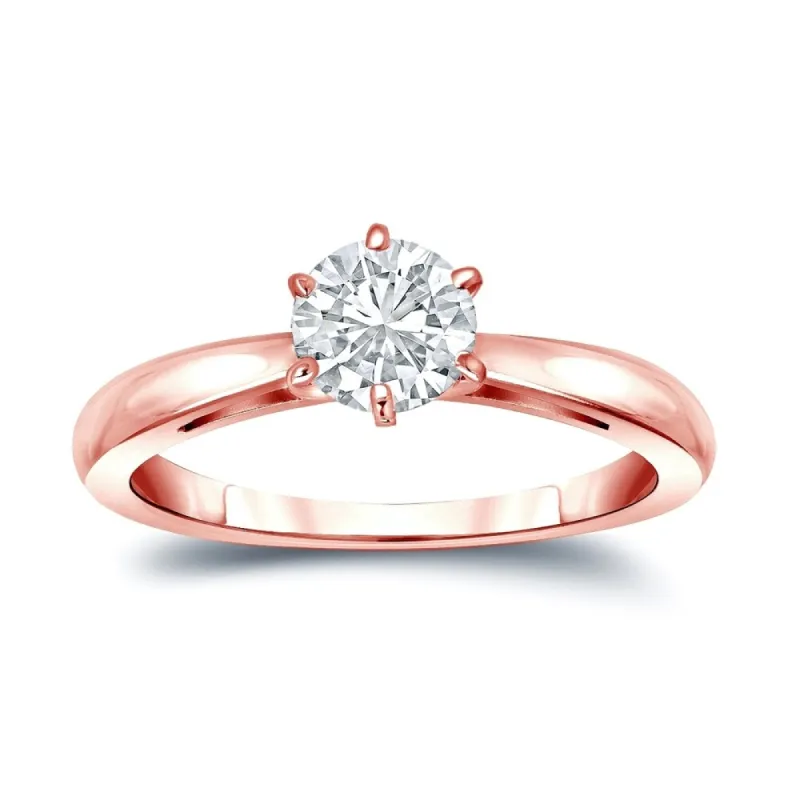 Auriya 14k Gold 1ctw Solitaire Moissanite Engagement Ring 6-Prong sold by Zulily