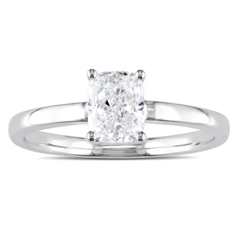 Miadora Signature Collection 14k White Gold 1ct TDW Cushion-Cut Diamond Solitaire Engagement Ring sold by Zulily