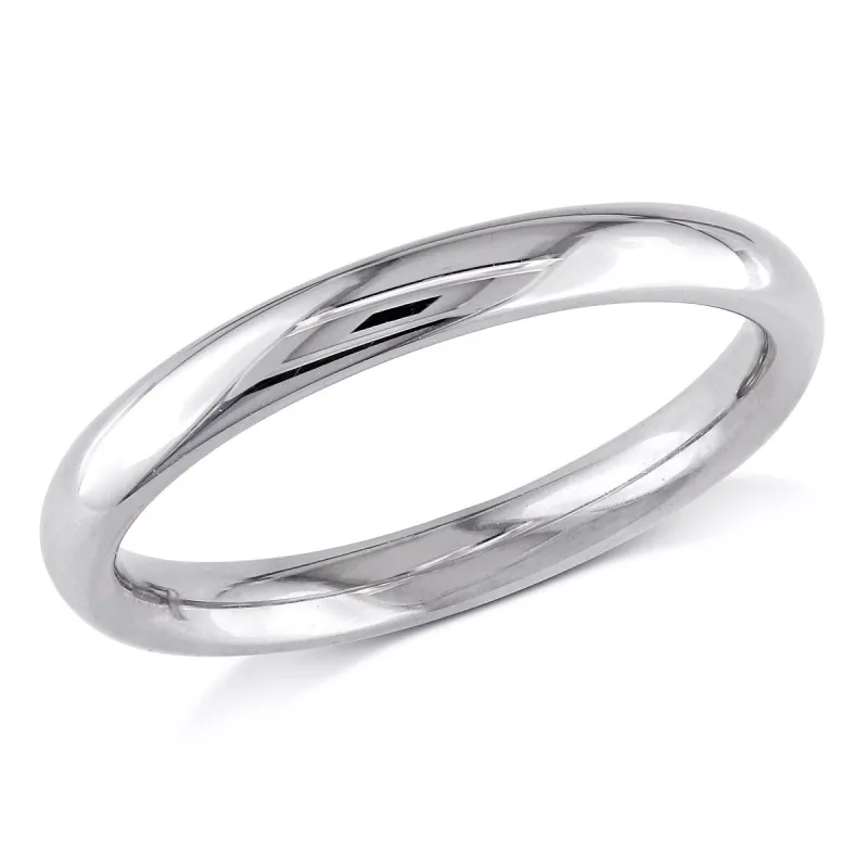 Miadora 10k White Gold Stackable Wedding Band Ring (2.5mm) sold by Zulily