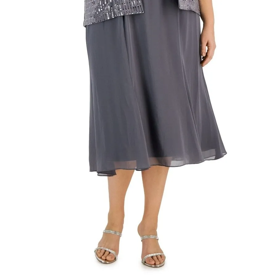 Alex Evenings Women's Sequin Embellished Midi Dress with Jacket Gray Size 16W sold by Zulily product image thumbnail 3