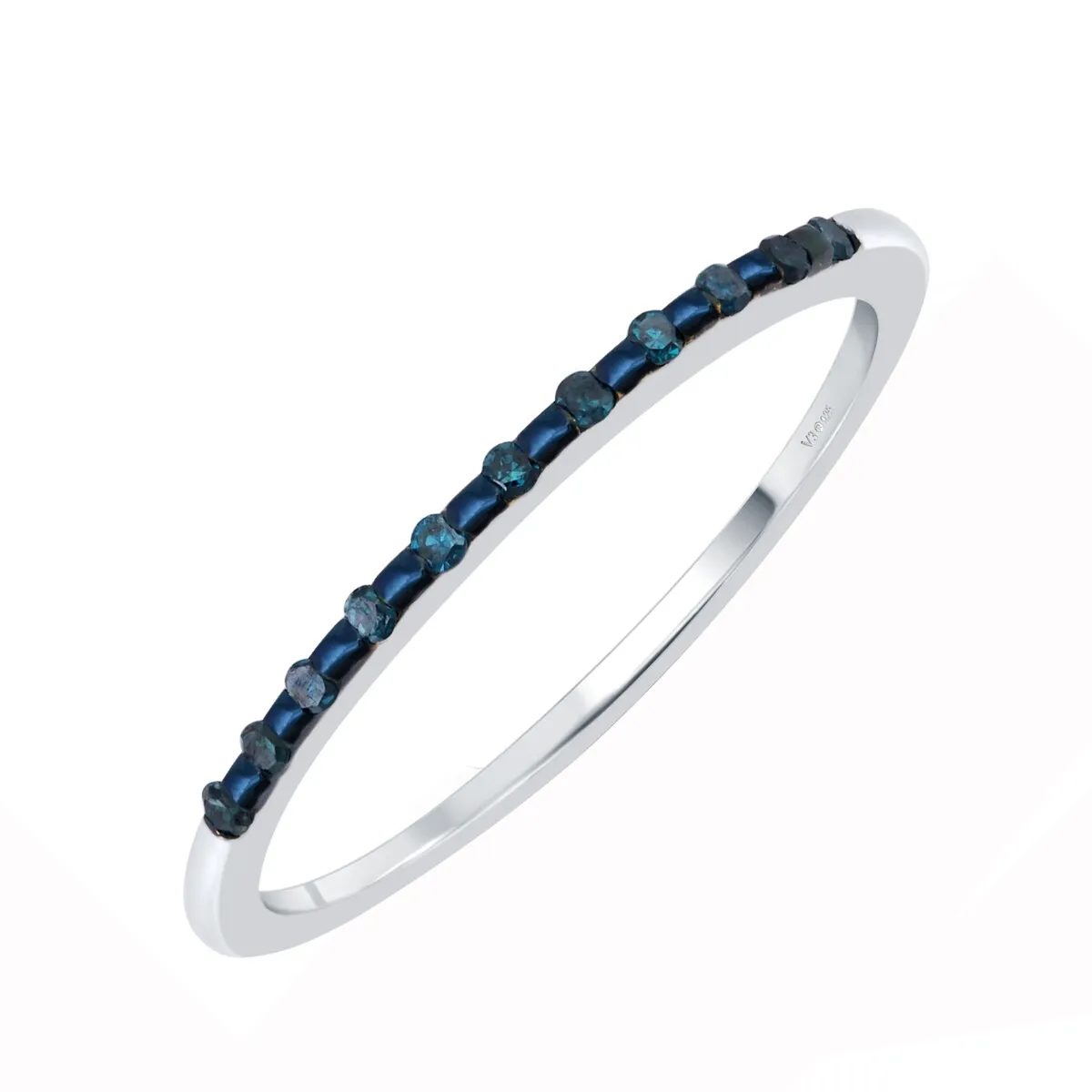 Sterling Silver with Natural Blue Diamond Band Ring sold by Zulily product image thumbnail 2