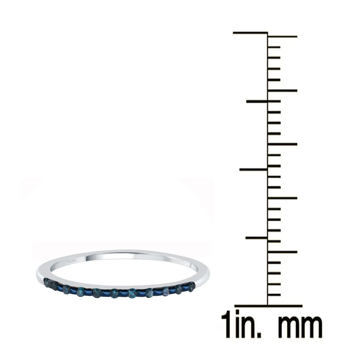 Sterling Silver with Natural Blue Diamond Band Ring sold by Zulily product image thumbnail 3