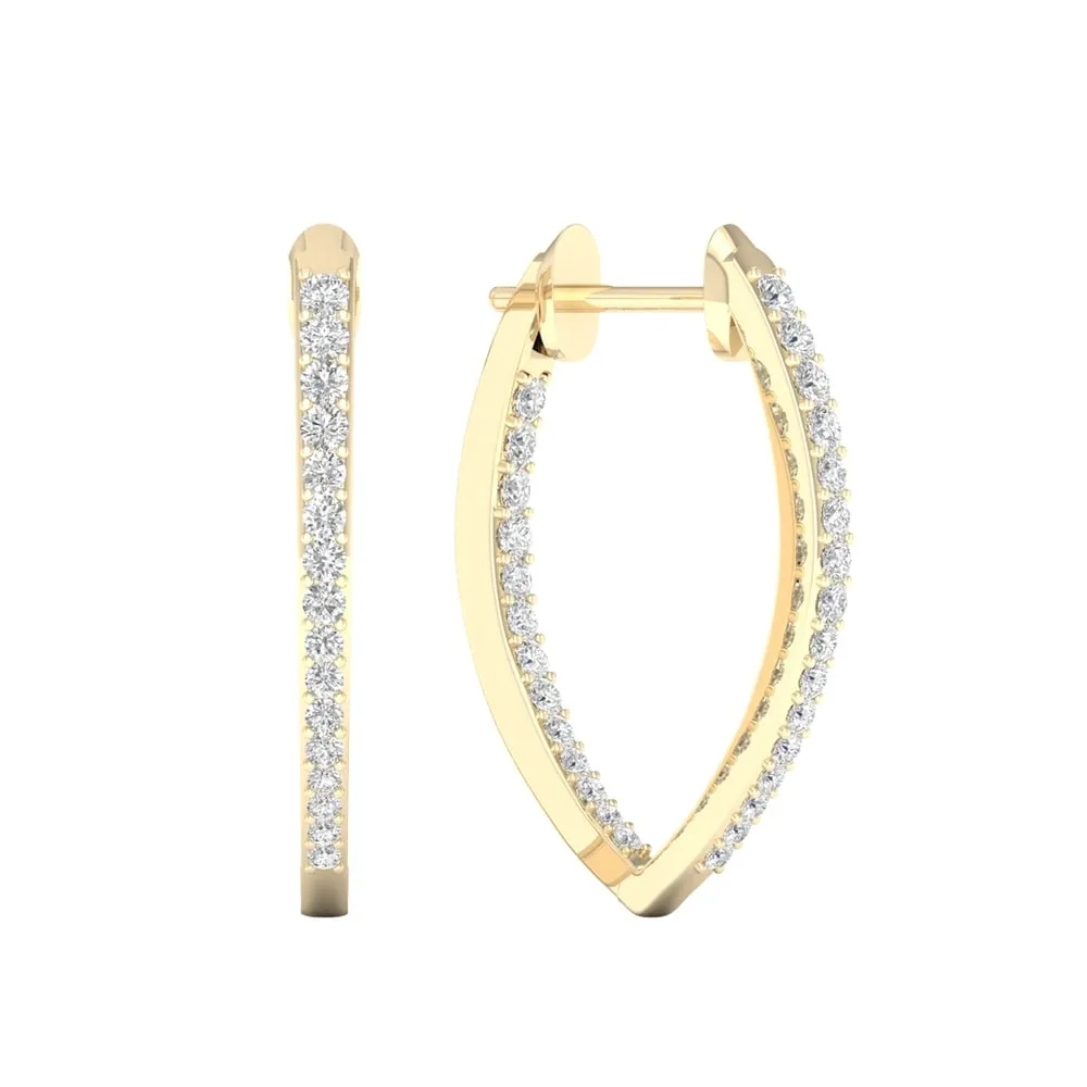 1/4 ct TDW Diamond Hoop Earrings in 10k Gold by De Couer sold by Zulily product image thumbnail 3