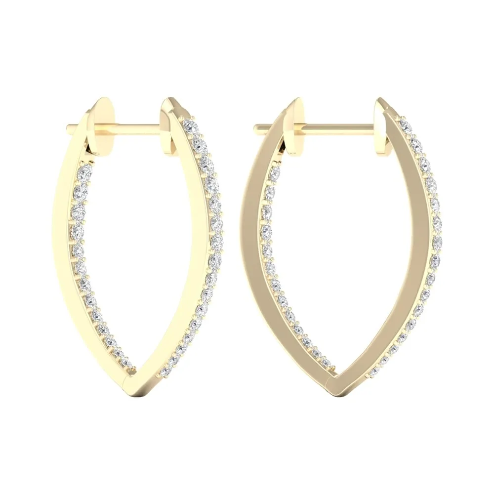 1/4 ct TDW Diamond Hoop Earrings in 10k Gold by De Couer sold by Zulily product image thumbnail 5