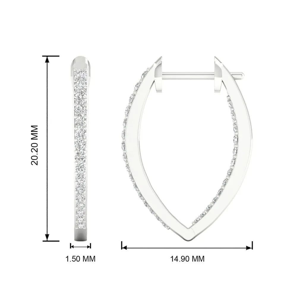 1/4 ct TDW Diamond Hoop Earrings in 10k Gold by De Couer sold by Zulily product image thumbnail 2