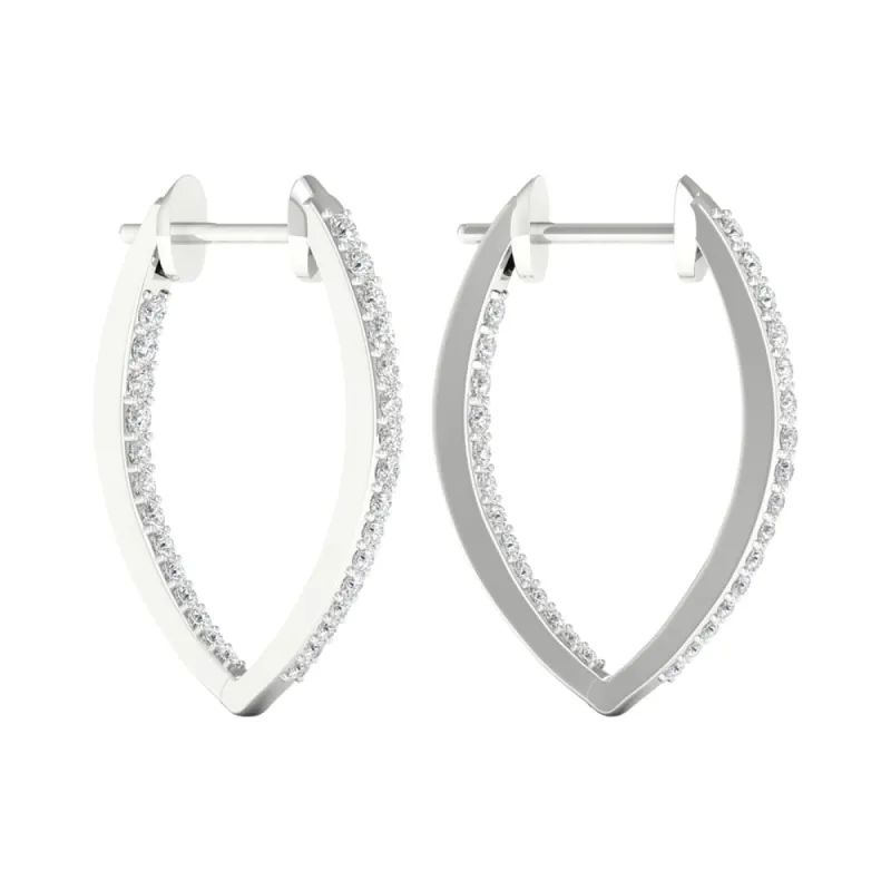 1/4 ct TDW Diamond Hoop Earrings in 10k Gold by De Couer sold by Zulily