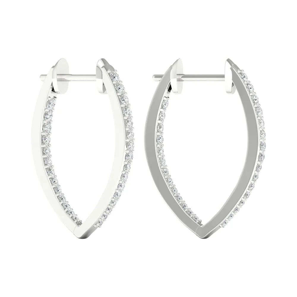 1/4 ct TDW Diamond Hoop Earrings in 10k Gold by De Couer sold by Zulily