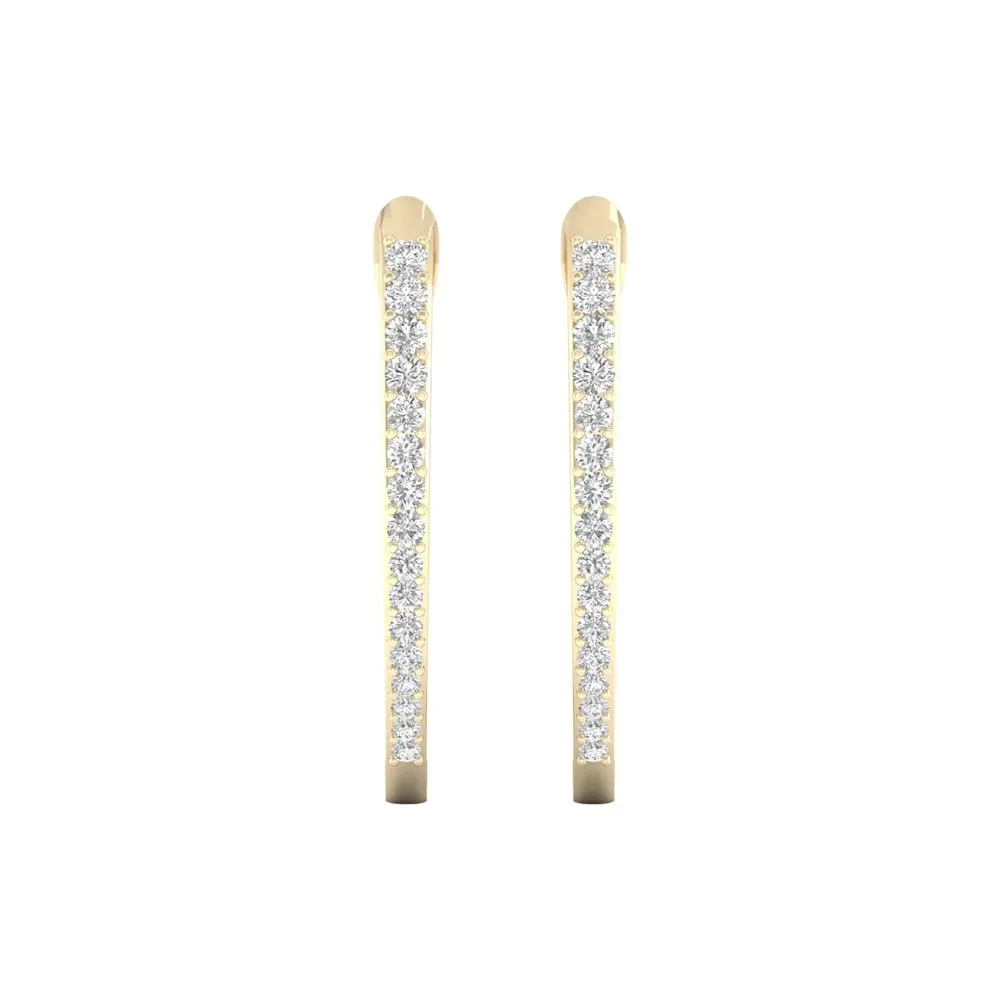 1/4 ct TDW Diamond Hoop Earrings in 10k Gold by De Couer sold by Zulily product image thumbnail 4