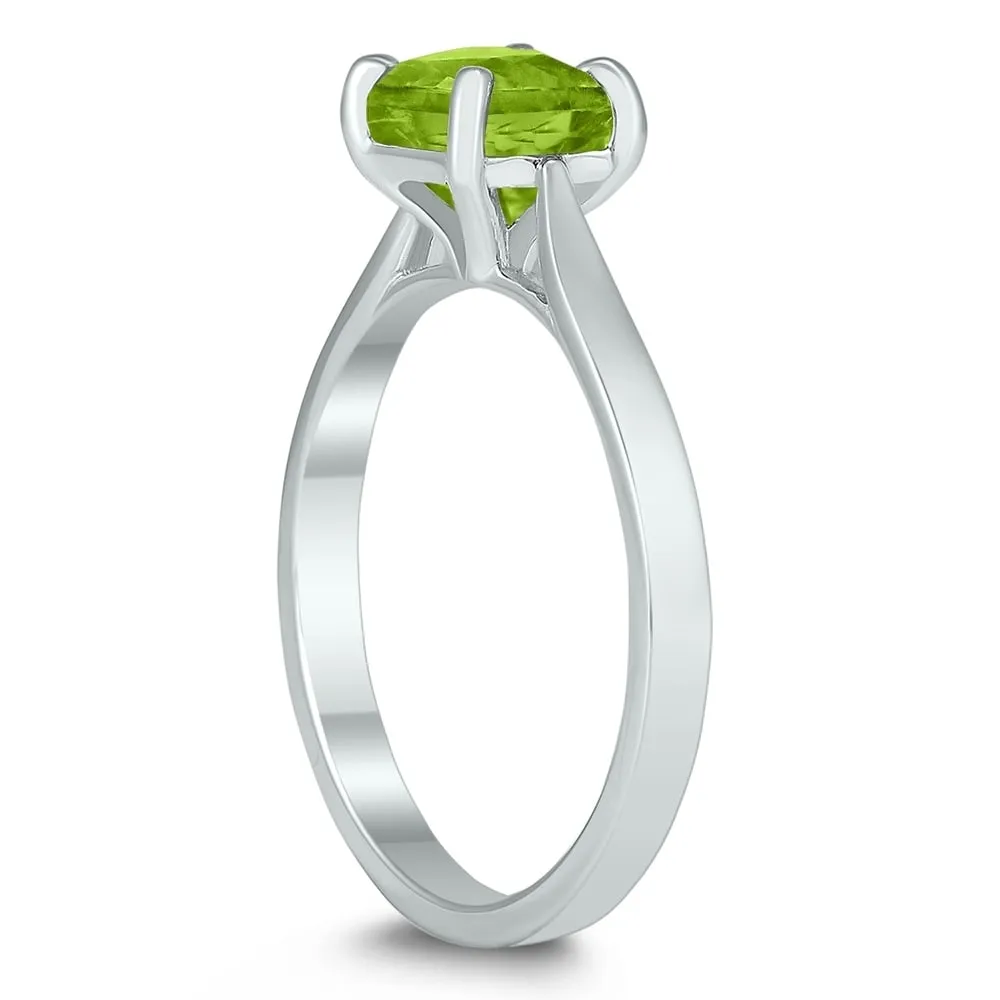 Square Princess Cut 6MM Peridot Solitaire Ring in 10K White Gold sold by Zulily product image thumbnail 2