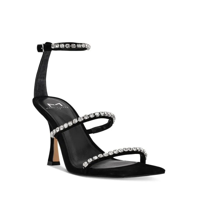 Marc Fisher Women's Dezzi Rhinestone Ankle Strap Sandal Black Size 7.5 sold by Zulily