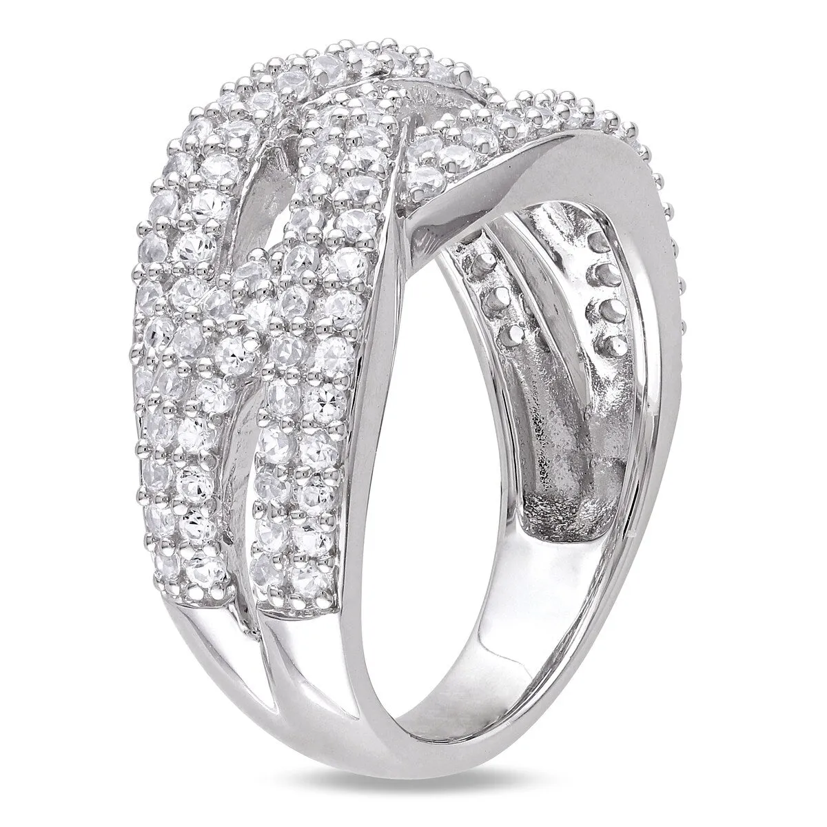 Miadora 1 1/4ct TGW Created White Sapphire Braided Ring in Sterling Silver sold by Zulily product image thumbnail 2