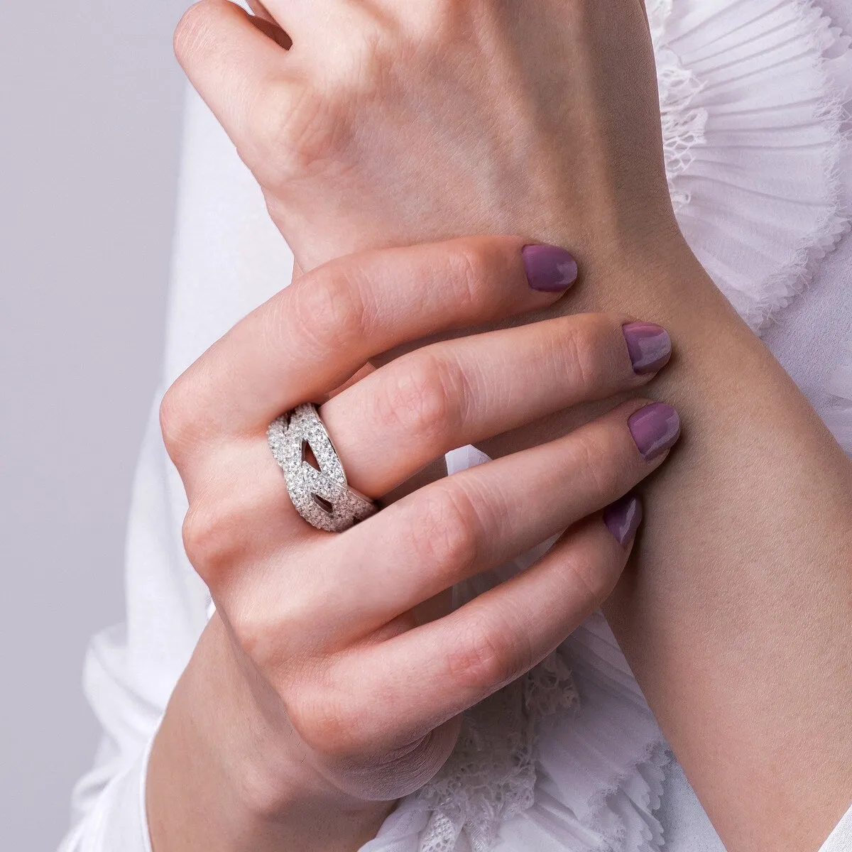 Miadora 1 1/4ct TGW Created White Sapphire Braided Ring in Sterling Silver sold by Zulily product image thumbnail 5