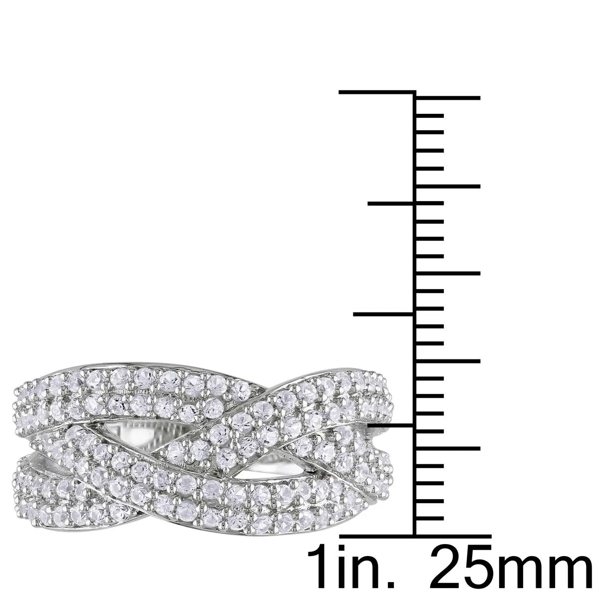 Miadora 1 1/4ct TGW Created White Sapphire Braided Ring in Sterling Silver sold by Zulily product image thumbnail 3