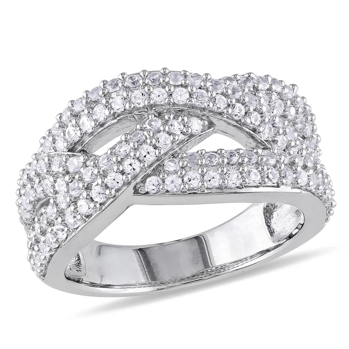 Miadora 1 1/4ct TGW Created White Sapphire Braided Ring in Sterling Silver sold by Zulily